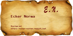 Ecker Norma névjegykártya